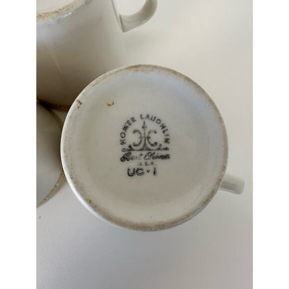 Vintage 1990s Homer Laughlin pattern "Athena" restaurant set of 3 mugs - Picture 8 of 11